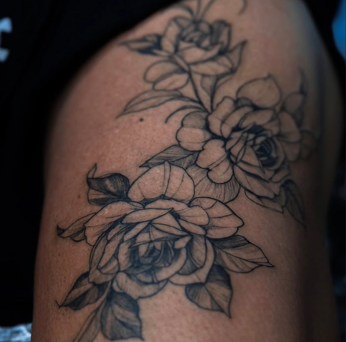 Fine line single needle tattoo study on the inner arm, El Artista Hadath Beirut